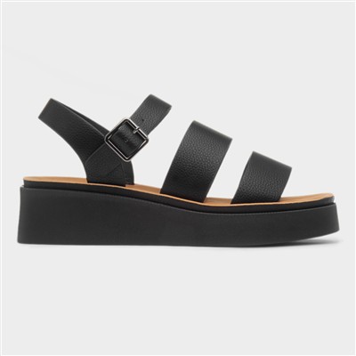 Swale Womens Black Wedge Sandal