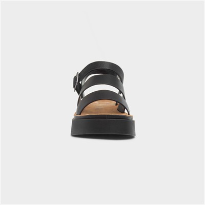 Swale Womens Black Wedge Sandal