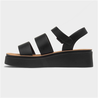 Swale Womens Black Wedge Sandal