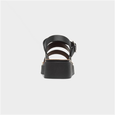 Swale Womens Black Wedge Sandal