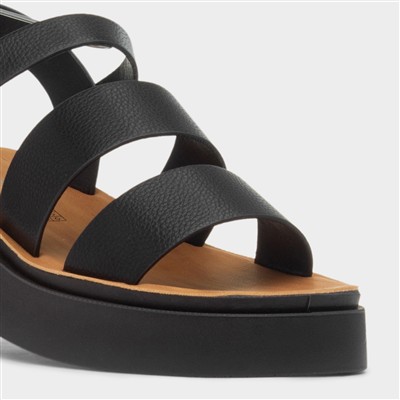 Swale Womens Black Wedge Sandal