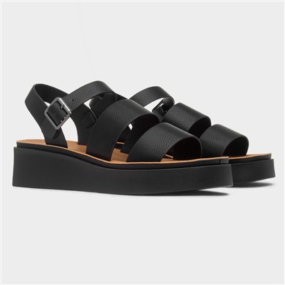 Swale Womens Black Wedge Sandal