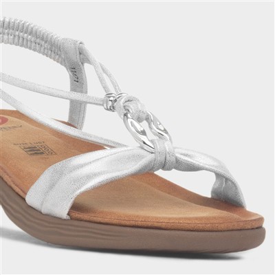 Chime Womens Silver Strappy Sandal