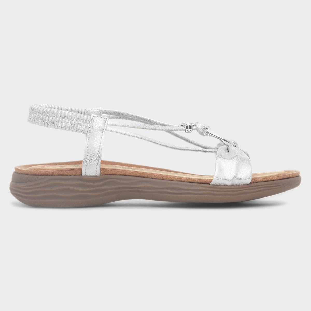 Chime Womens Silver Strappy Sandal