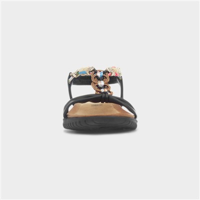 Bright Womens Black Slingback Sandal