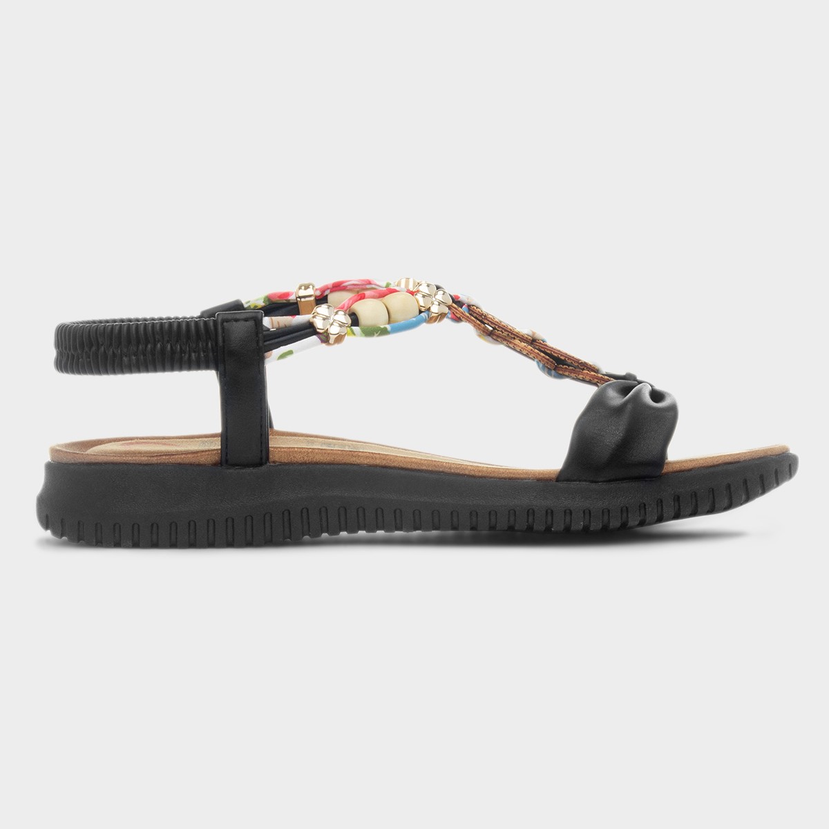 Bright Womens Black Slingback Sandal