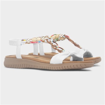 Bright Womens White Slingback Sandal