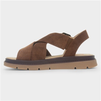 Aimee Womens Chocolate Chunky Sandal