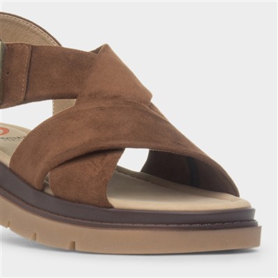 Aimee Womens Chocolate Chunky Sandal