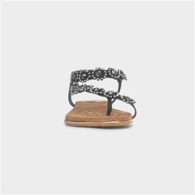 Charlotte Womens Black Diamante Sandal