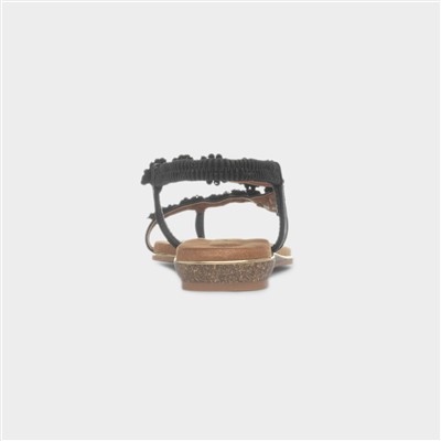 Charlotte Womens Black Diamante Sandal