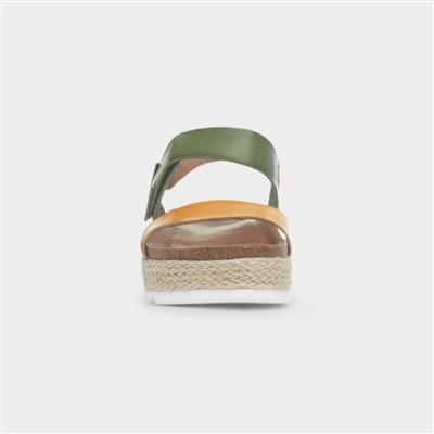 Deanna II Womens Olive Flatform Sandal