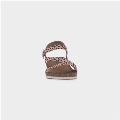Muster Ocelot Beige Womens Wedge Sandal