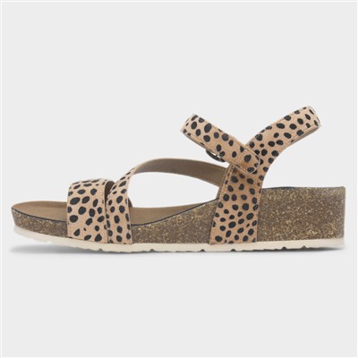 Muster Ocelot Beige Womens Wedge Sandal