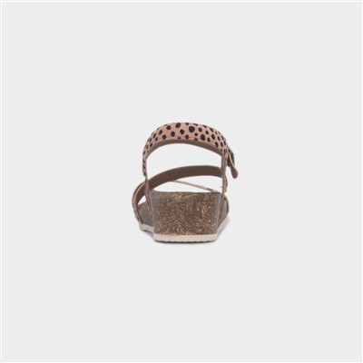 Muster Ocelot Beige Womens Wedge Sandal