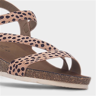 Muster Ocelot Beige Womens Wedge Sandal