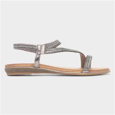 Blaise II Womens Pewter Diamante Sandal
