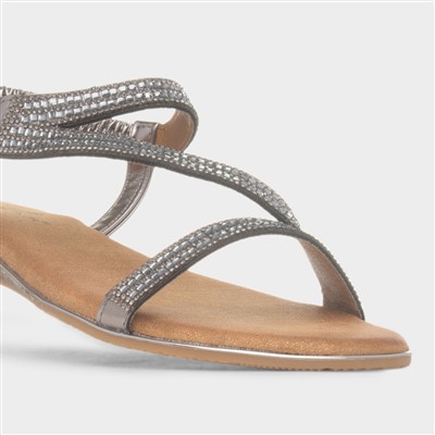 Blaise II Womens Pewter Diamante Sandal
