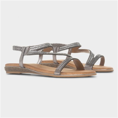 Blaise II Womens Pewter Diamante Sandal