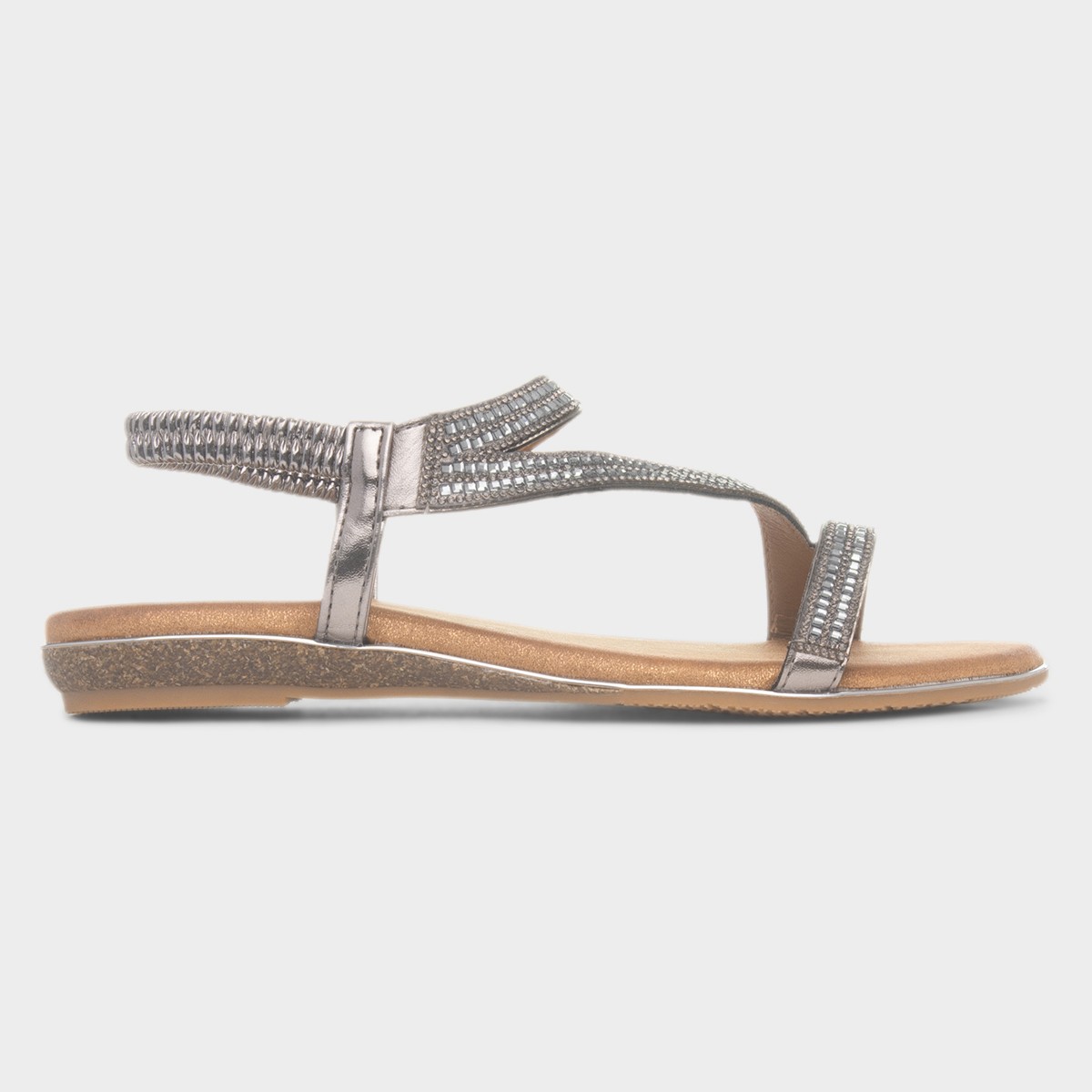 Blaise II Womens Pewter Diamante Sandal