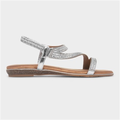 Blaise II Womens Silver Diamante Sandal