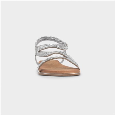 Blaise II Womens Silver Diamante Sandal