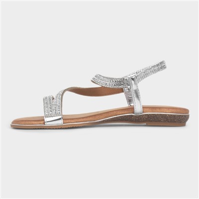 Blaise II Womens Silver Diamante Sandal
