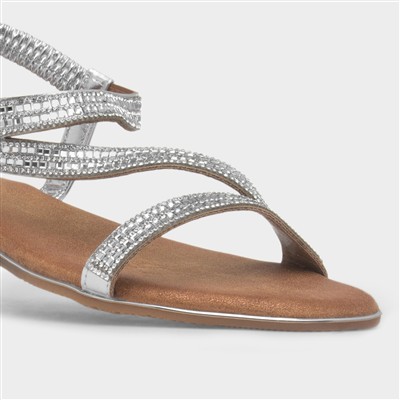 Blaise II Womens Silver Diamante Sandal