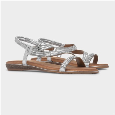 Blaise II Womens Silver Diamante Sandal