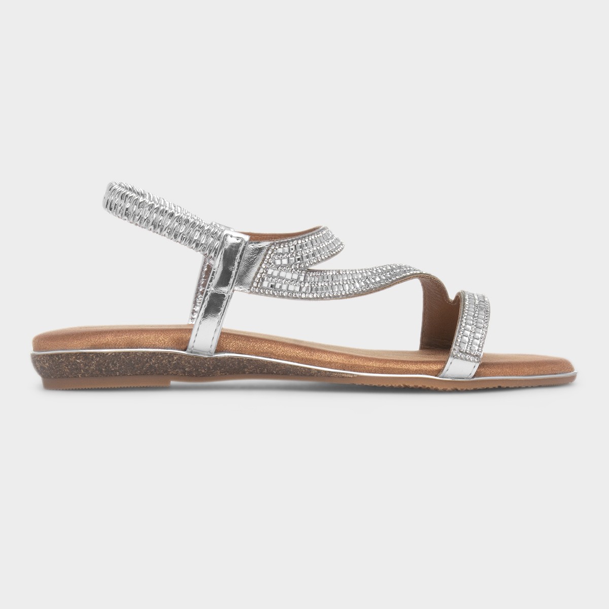 Blaise II Womens Silver Diamante Sandal