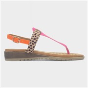 Lunar Gina Womens Multi Leopard Toe Post Sandal (Click For Details)