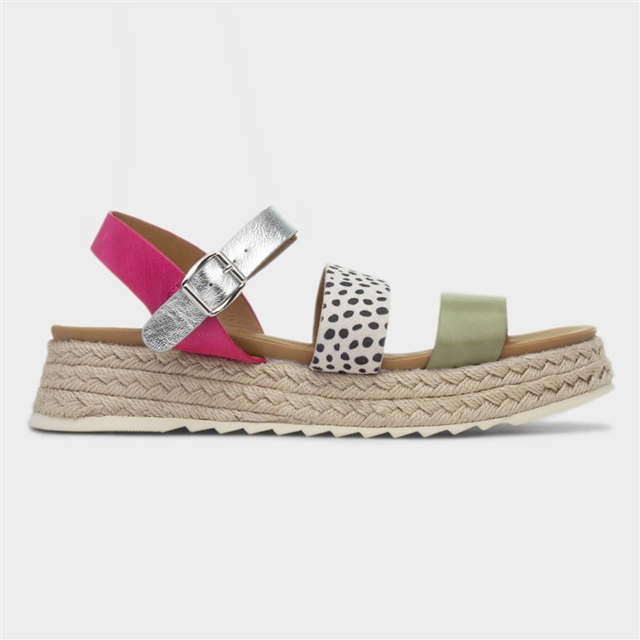 Summer Womens Multi Sage Buckle Sandal