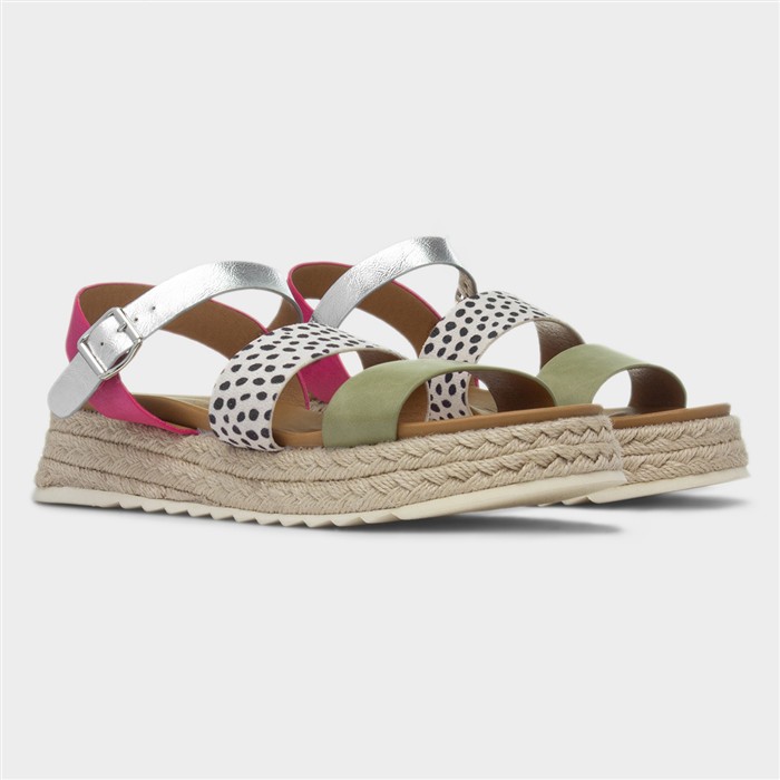 Summer Womens Multi Sage Buckle Sandal