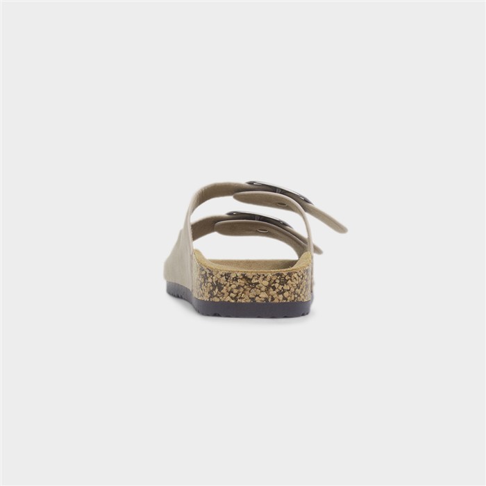 Rondo Womens Beige Double Buckle Mule Sandal