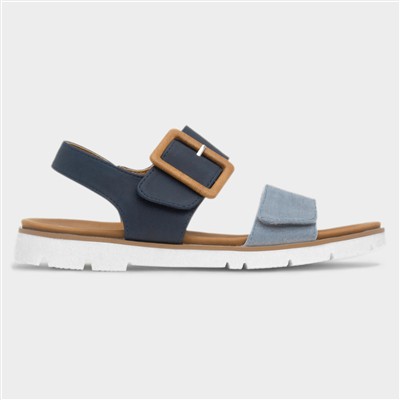 Gabby Womens Navy & Blue Flat Sandal