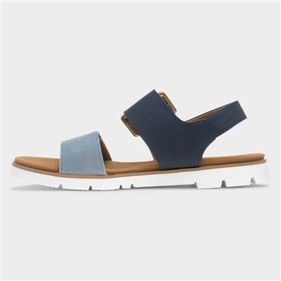 Gabby Womens Navy & Blue Flat Sandal
