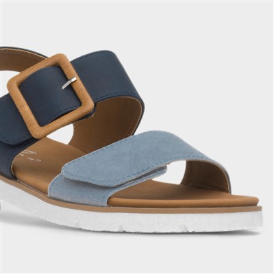 Gabby Womens Navy & Blue Flat Sandal