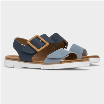 Gabby Womens Navy & Blue Flat Sandal