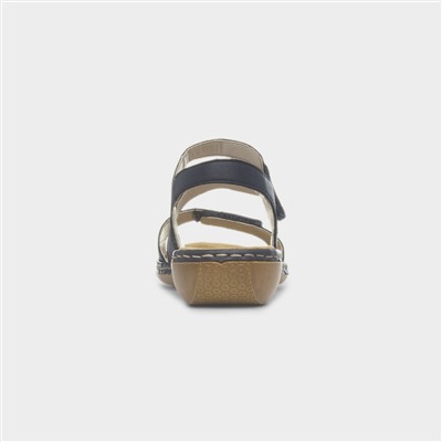 Antistress Womens Navy Leather Sandal