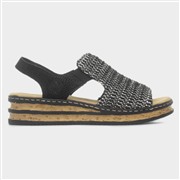 Rieker Antistress Womens Woven Black Wedge Sandals (Click For Details)