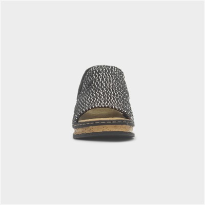 Antistress Womens Woven Black Wedge Sandals