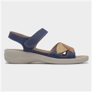 Cushion Walk Leaf Womens Navy Strappy Wedge Sandal (Click For Details)