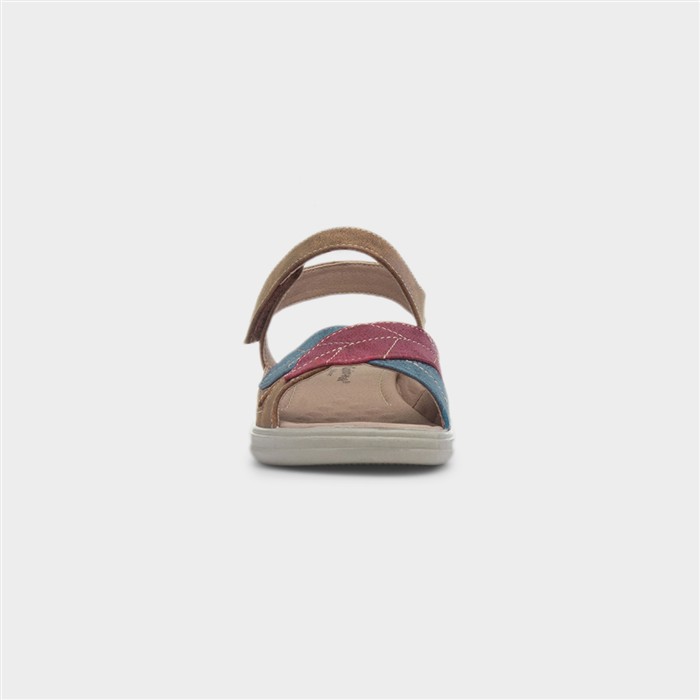 Leaf Womens Tan Strappy Wedge Sandal