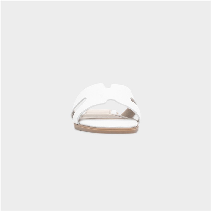 Fifi Womens White Mule Sandal