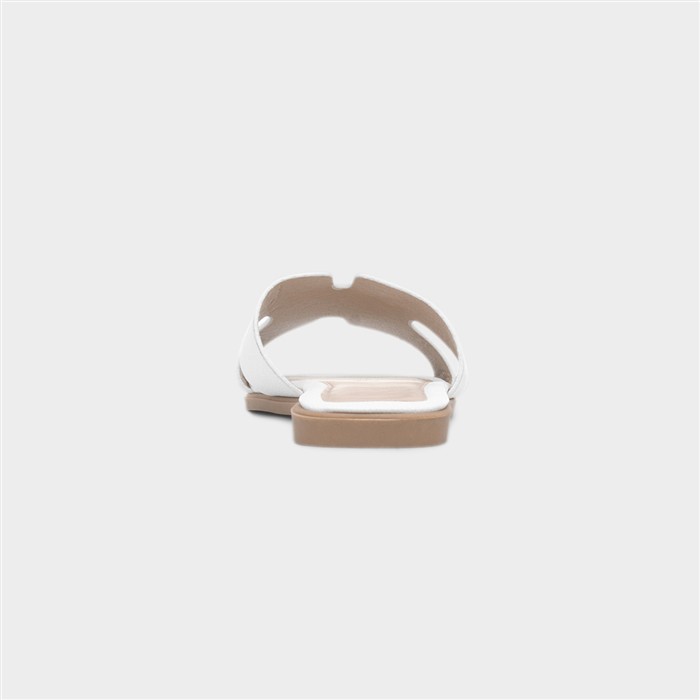 Fifi Womens White Mule Sandal
