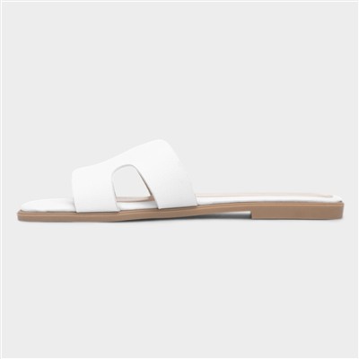 Fifi Womens White Mule Sandal