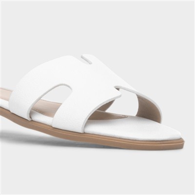 Fifi Womens White Mule Sandal