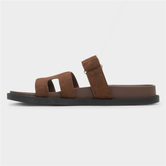 Louise Womens Brown Flat Sandal