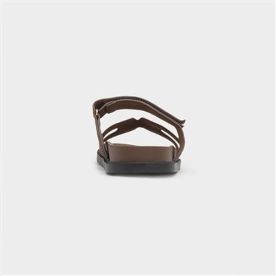 Louise Womens Brown Flat Sandal