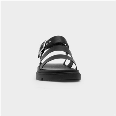 Rae Womens Black Chunky Sandals